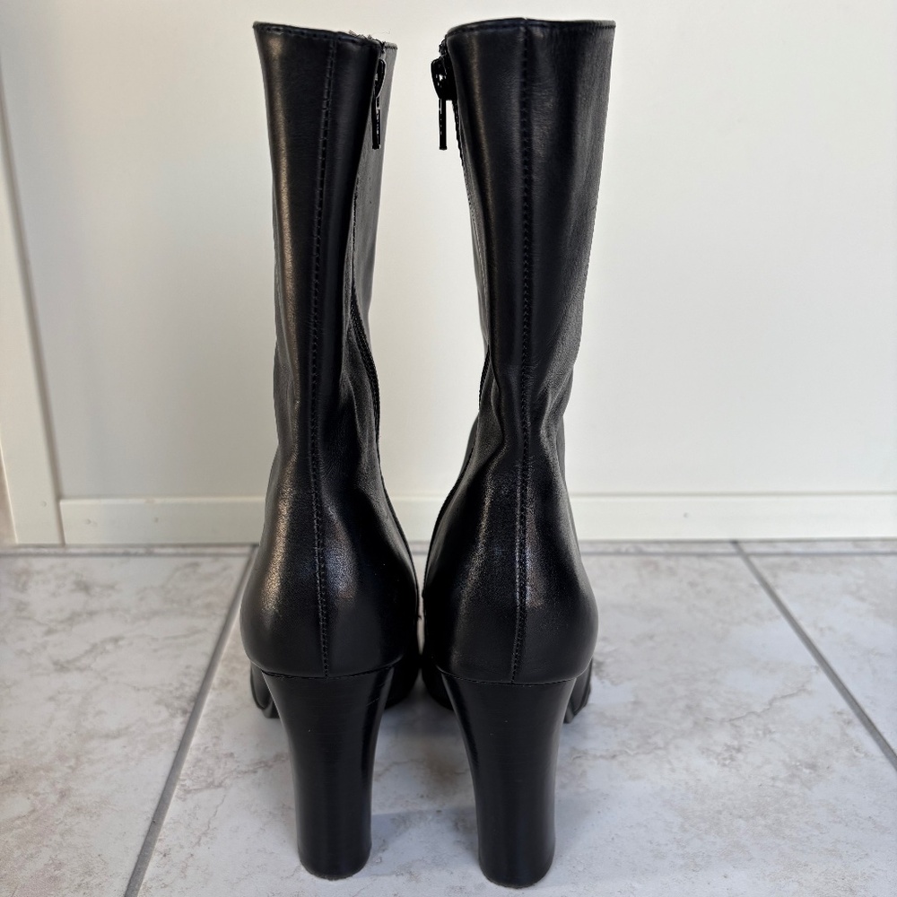 Zerion Genuine Leather Black Heeled Boots - Size 8 - Picture 8 of 16